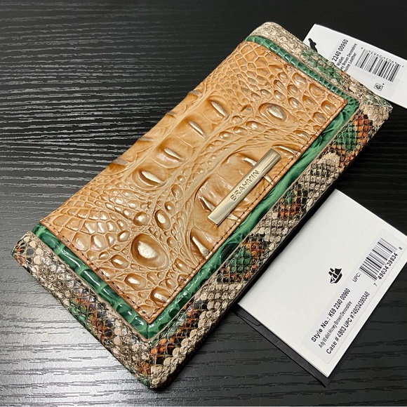 Brahmin Ady HONEY BROWN DEVONSHIRE Slim Wallet MIXED LEATHERS - Picture 4 of 8